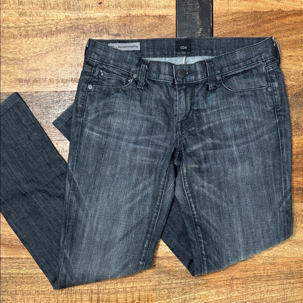 Citizens of Humanity Ava low waist straight leg stretch jeans black gray